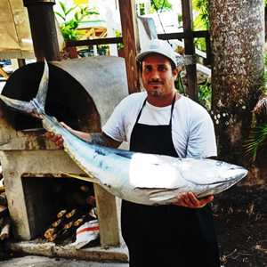 Alex Alex presenting fresh fish