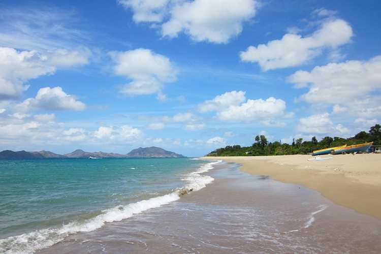 Gentle waves on a sandy beach