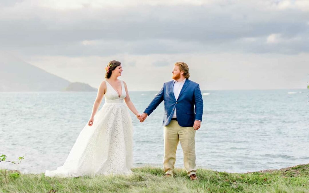 A couple getting married on St Kitts and Nevis