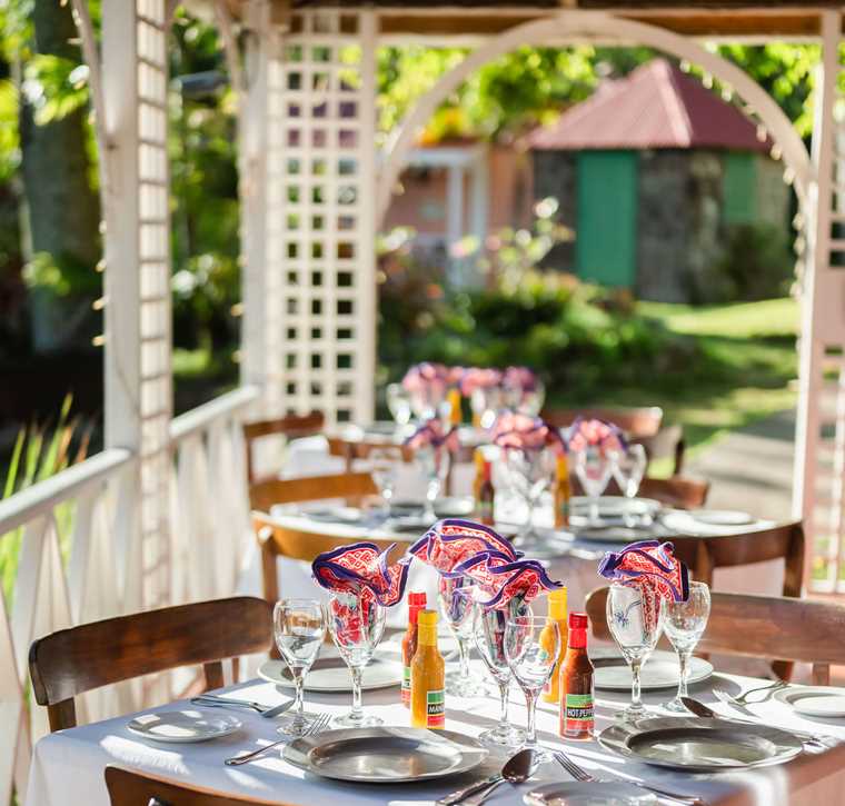 Pretty table laid for dinner