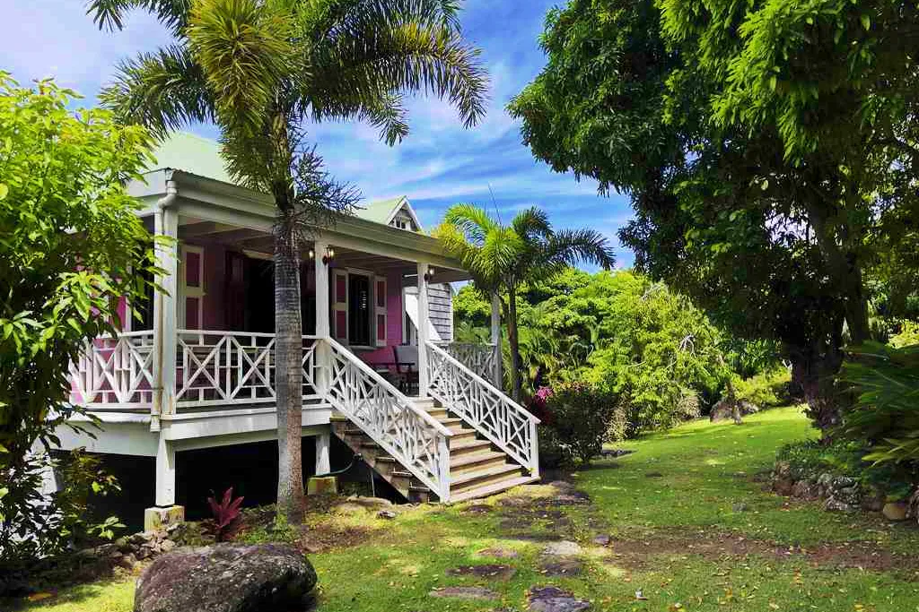 front-rose-villa Yellow Manor House Hermitage Nevis villa with private pool